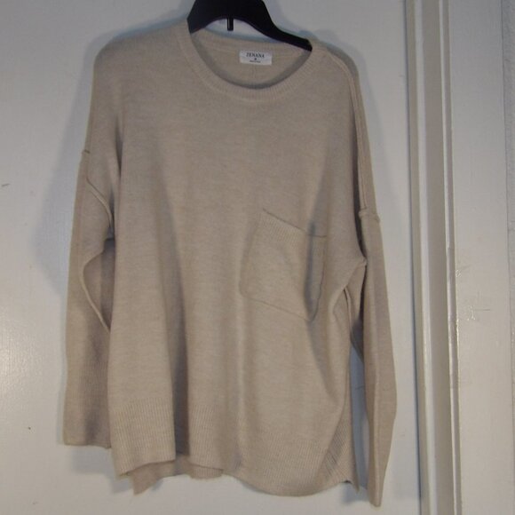 Zenana Cream Colorway Oversized Slouchy Lightweight Sweater Sz M - Picture 1 of 7